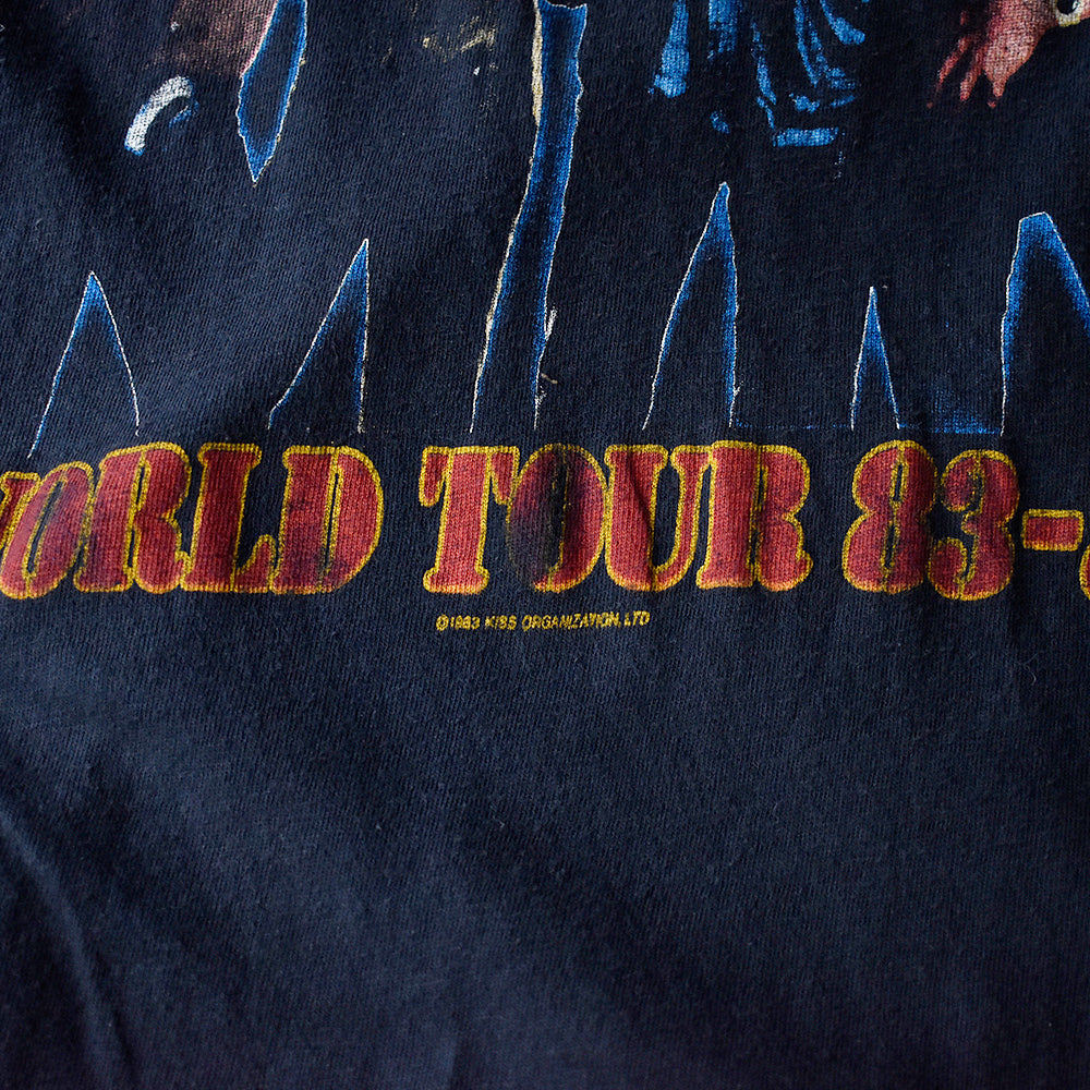 80's non make！ KISS “World Tour 83-84” Tシャツ 240417H