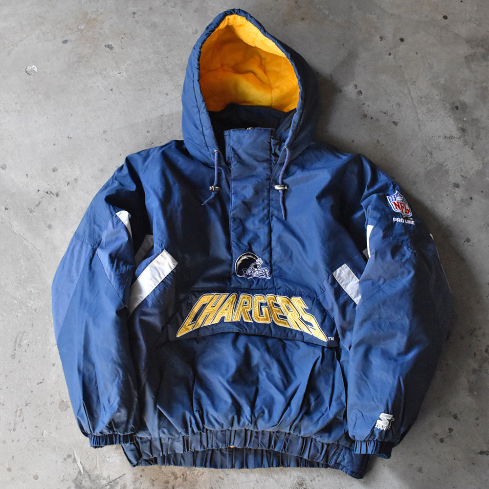 STARTER ”NFL Chargers” 中綿入り フード ナイロンプルオーバー 231215