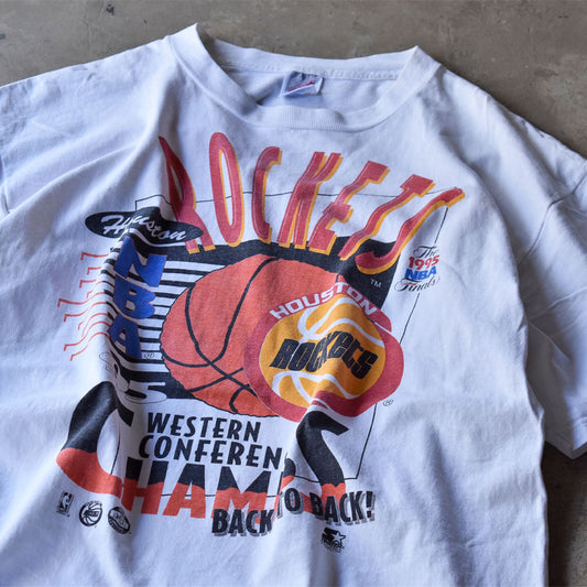 90’s “NBA HOUSTON ROCKETS 1995 CHAMPS” バスケ Tシャツ USA製 240512