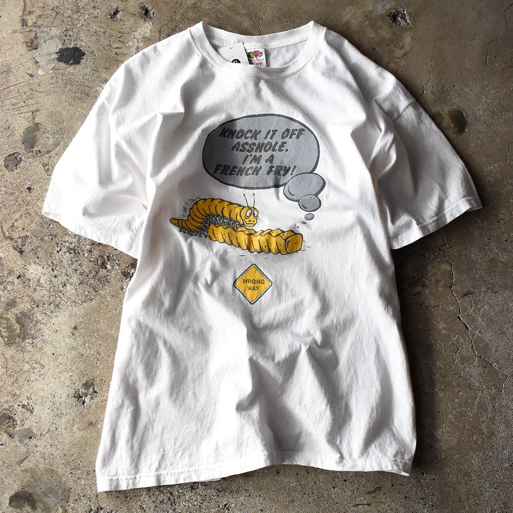 Y2K “Knock It Off Asshole I’m A French Fry!“ Tシャツ 240403H