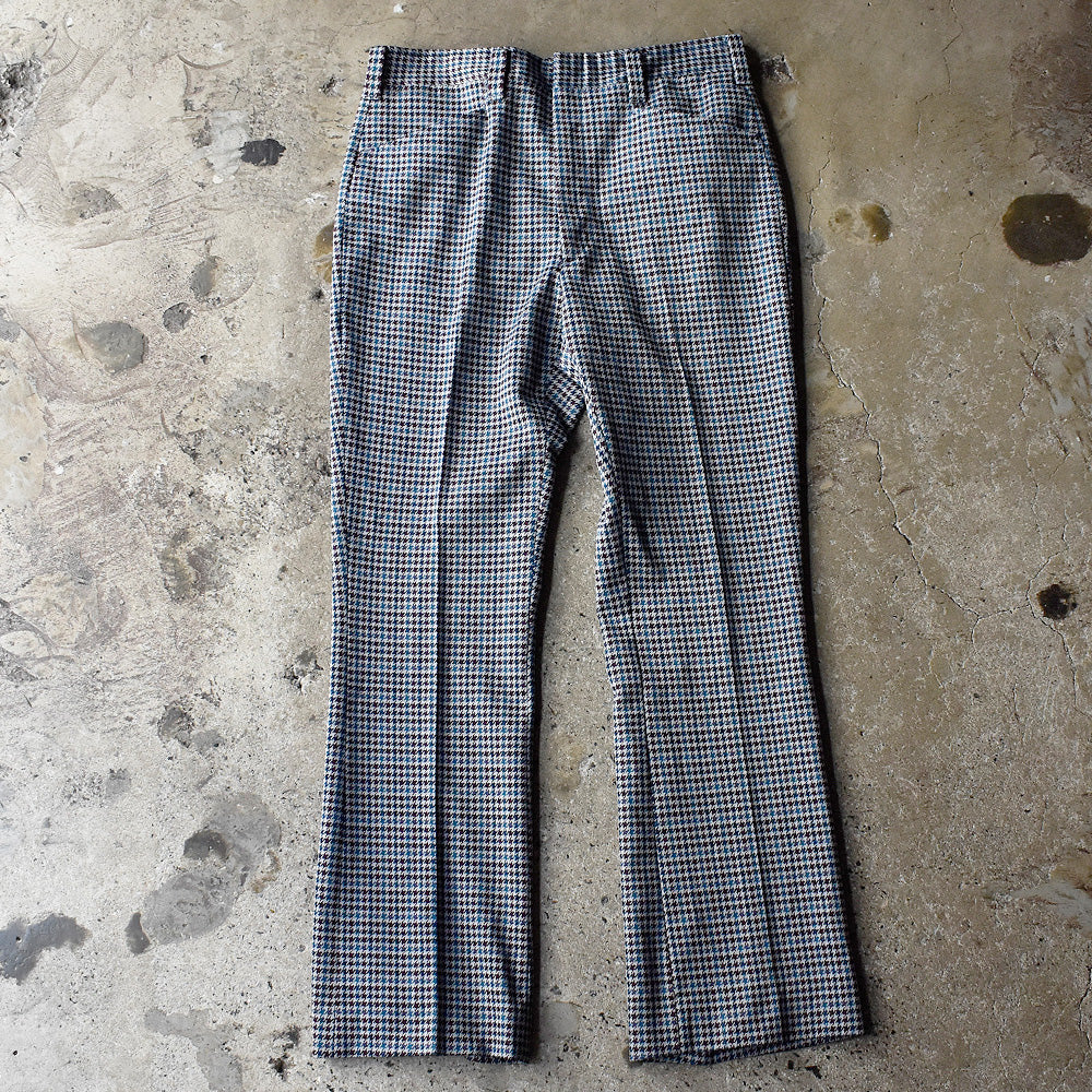 70's HAGGAR Slacks SCOVILLジッパー 千鳥格子 チェック柄 スラックスパンツ 250801H