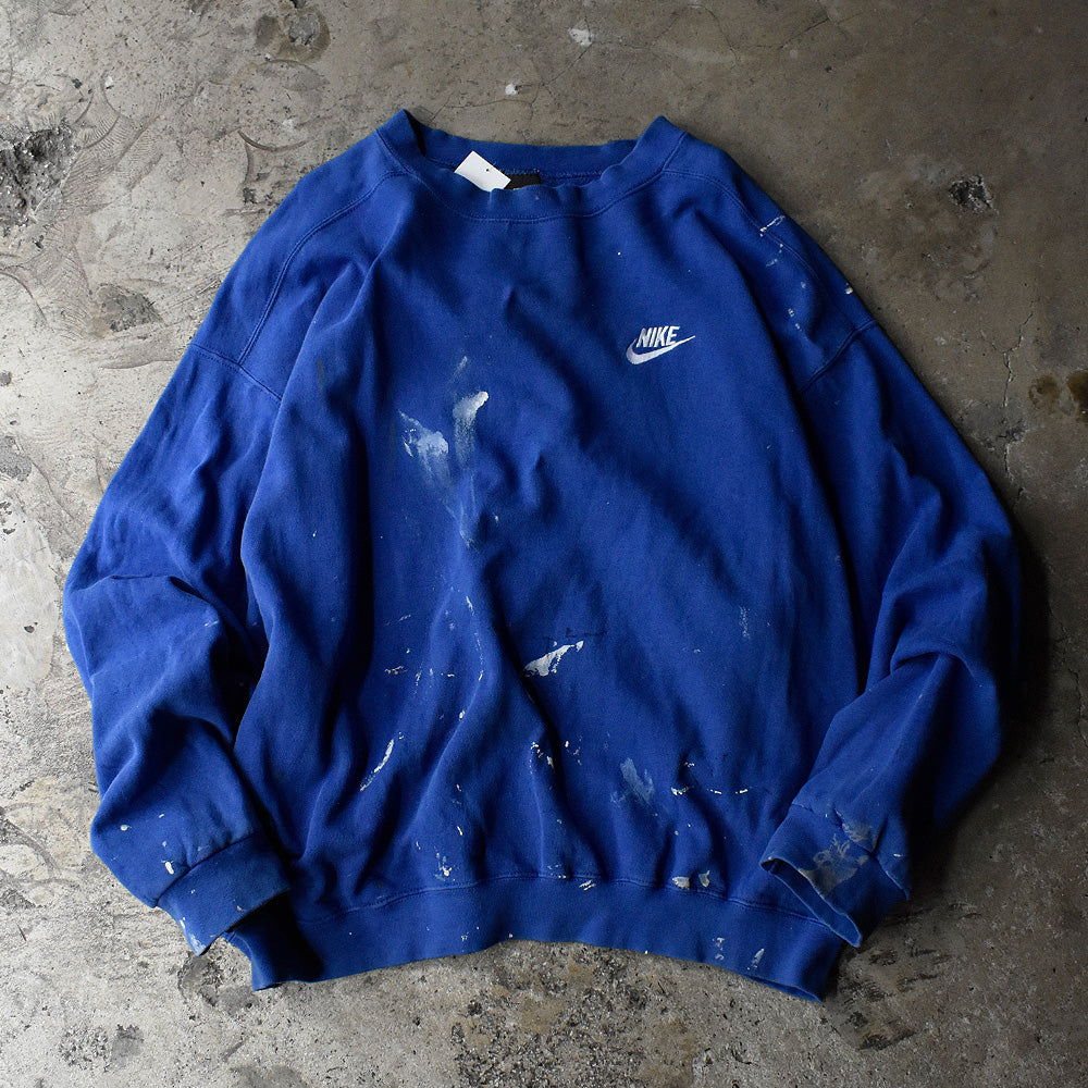 90's ペンキ! NIKE ロゴ刺繍スウェット USA製 230923H