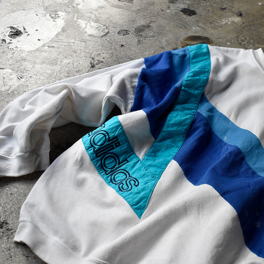 80’s adidas ナイロン切り替え デザイン スウェット 231209H