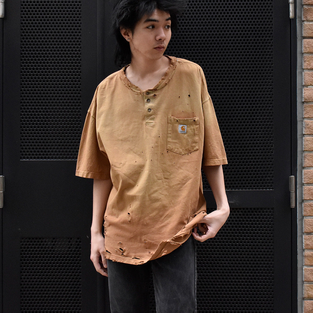 ボロ! Carhartt ヘンリーネック ポケットTシャツ 250401H