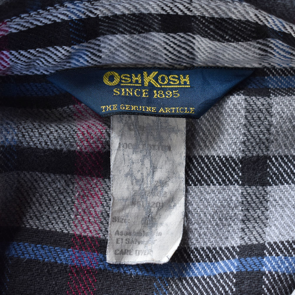 90’s OSHKOSH ナイスカラー! チェック柄 ヘヴィー フランネルシャツ 231001H