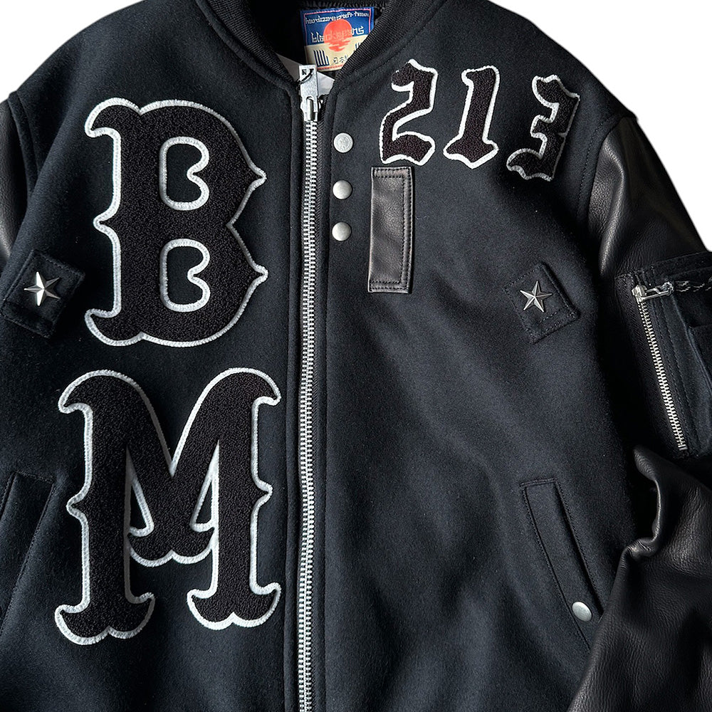 blackmeans レザー×ウール アワードジャケット 945-79TJ404-1 241115H