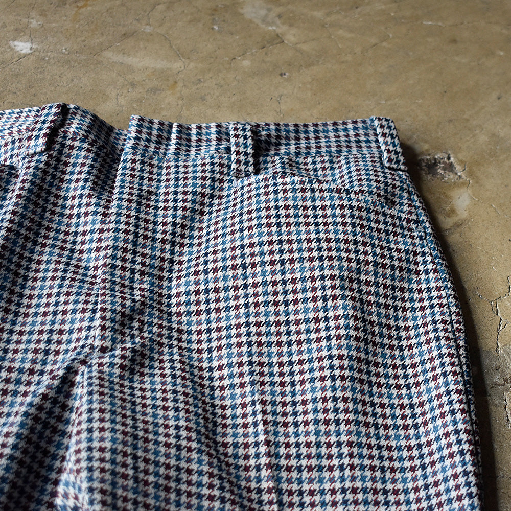 70's HAGGAR Slacks SCOVILLジッパー 千鳥格子 チェック柄 スラックスパンツ 250801H