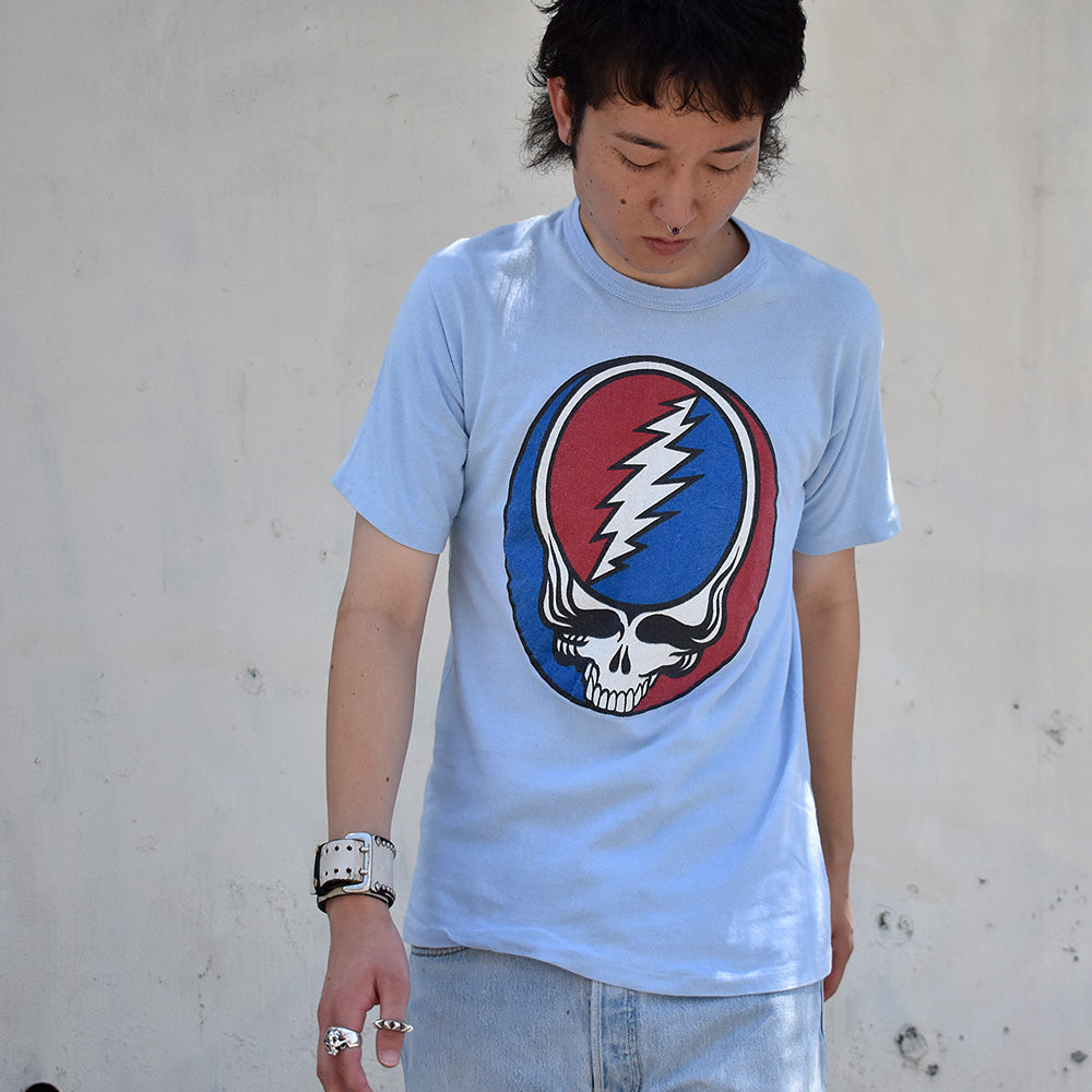 70's Grateful Dead “Steal Your Face” サンダースカル! ロック Tシャツ 230803H