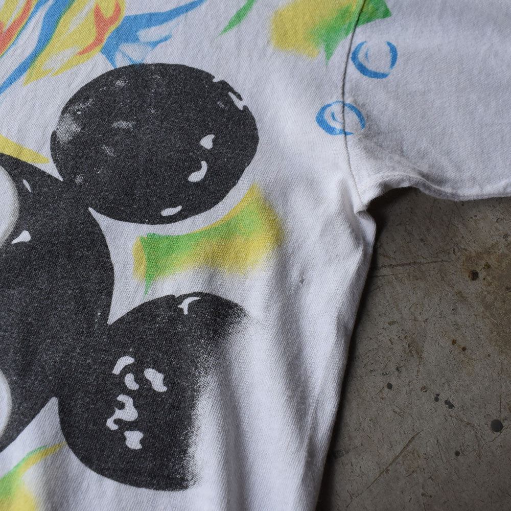 90’s Disney “Mickey” AOP! 両面プリント キャラクターTシャツ 250519