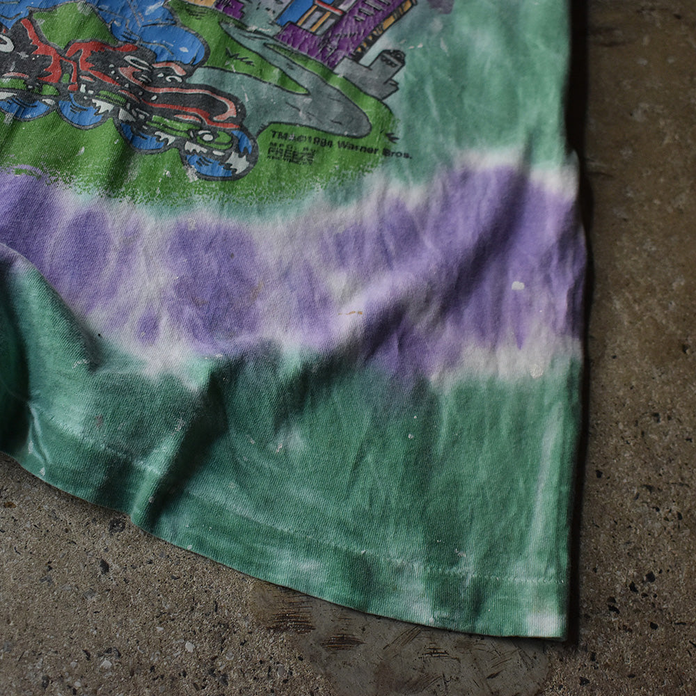 90's Looney Tunes "Tasmanian Devil" 海外アニメ キャラ タイダイ Tシャツ 230522H