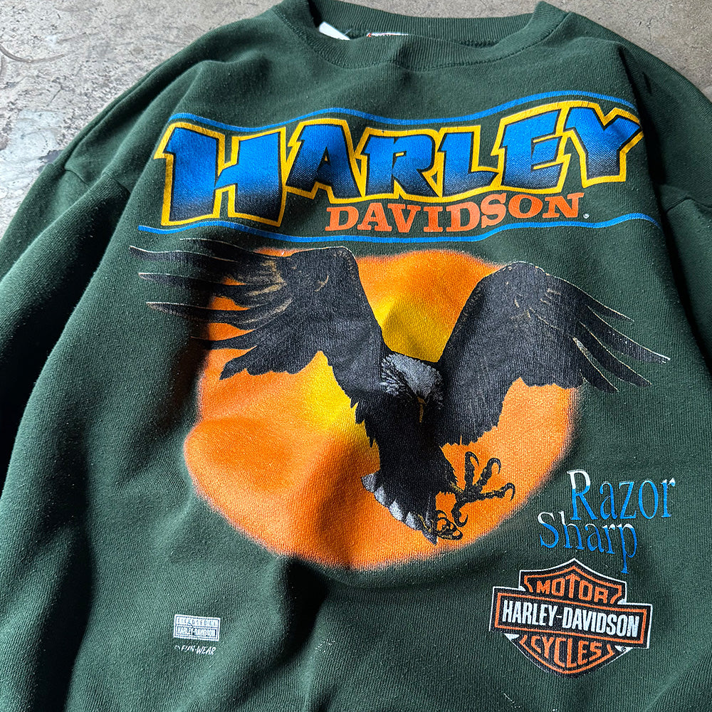 90’s Harley-Davidson イーグル バイク スウェット USA製 240310H