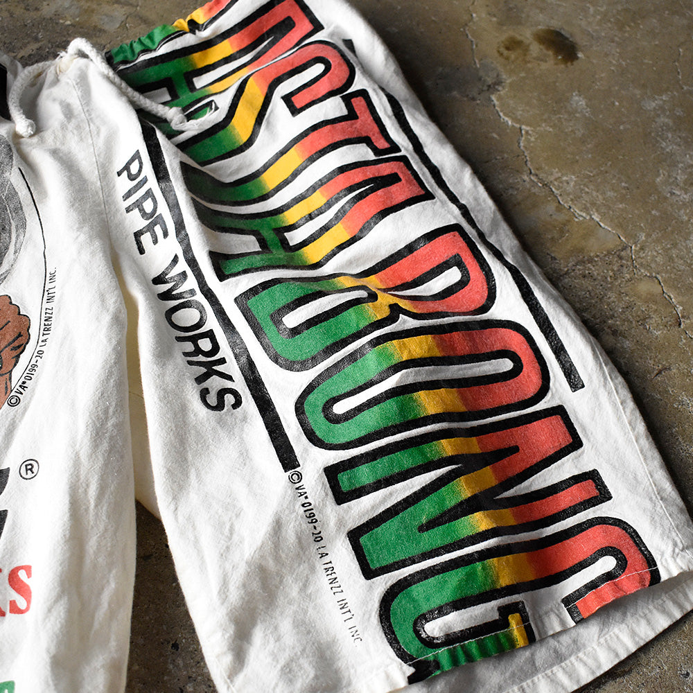 90's Rasta Bong Pipe Works レゲエ・ラスタプリント ショートパンツ USA製 240816H