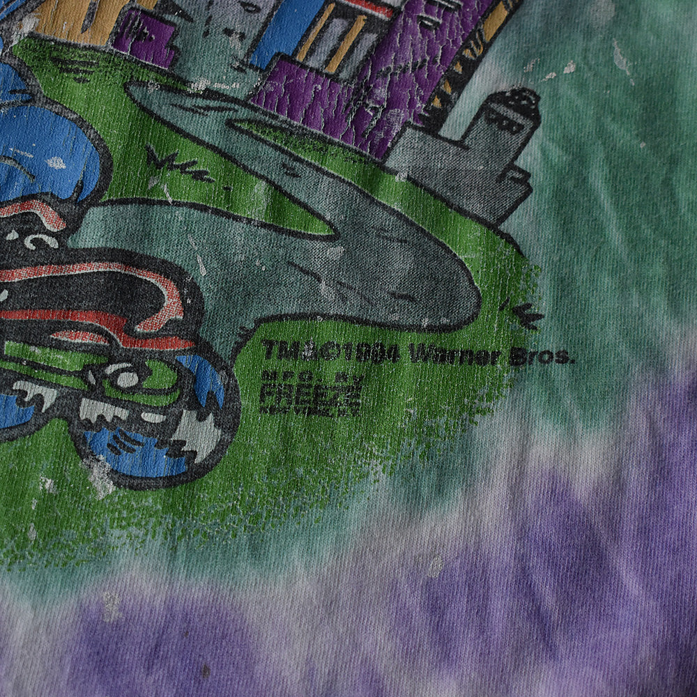 90's Looney Tunes "Tasmanian Devil" 海外アニメ キャラ タイダイ Tシャツ 230522H