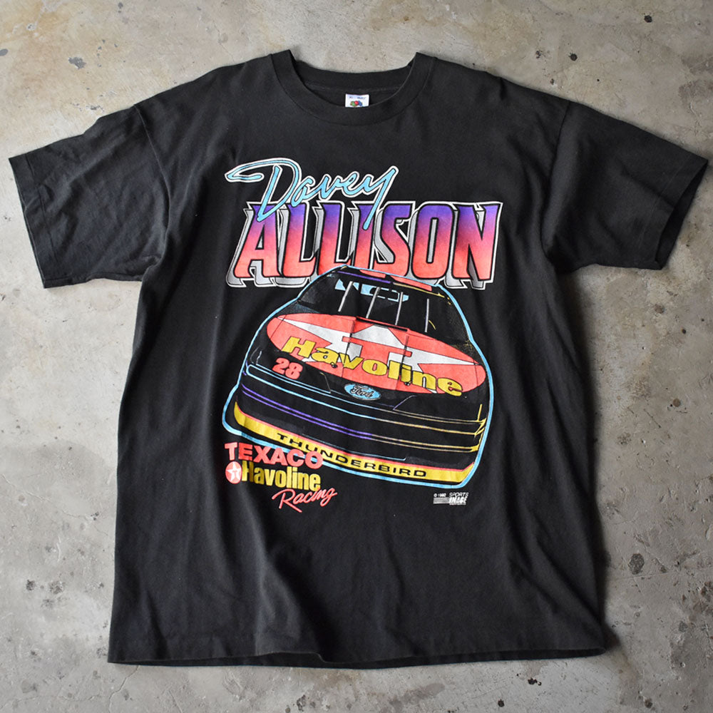 90's デッドストック! NASCAR ”Davey Allison/デイビー・アリソン #28” レーシングTシャツ USA製 230821