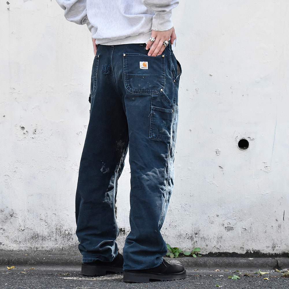 ペンキ! Carhartt ブラック! ダブルニー ダック ペインターパンツ 240910H