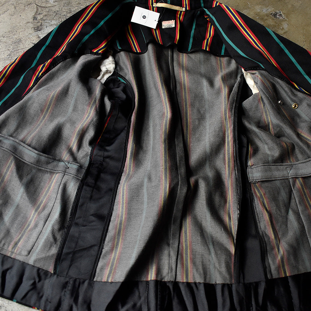 40's Bondonia バッジ付き! ストライプ柄 UKスクールジャケット 240105H
