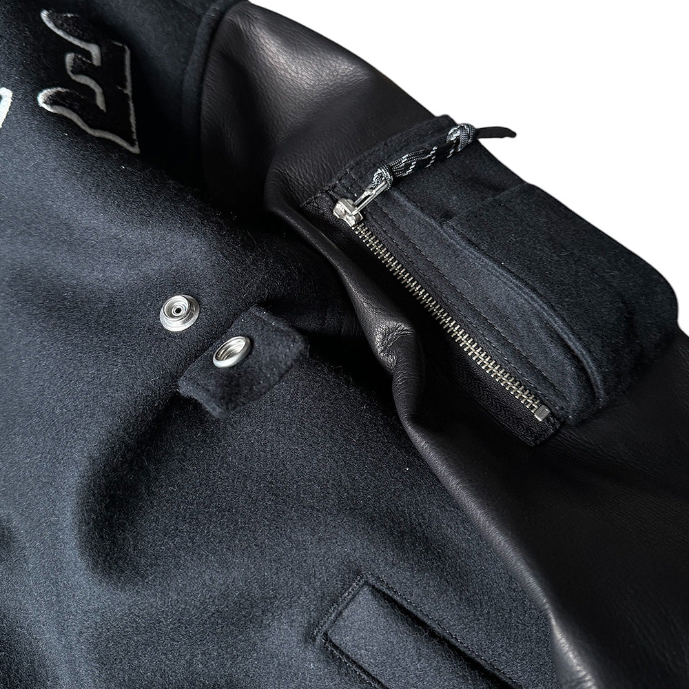 blackmeans レザー×ウール アワードジャケット 945-79TJ404-1 241115H