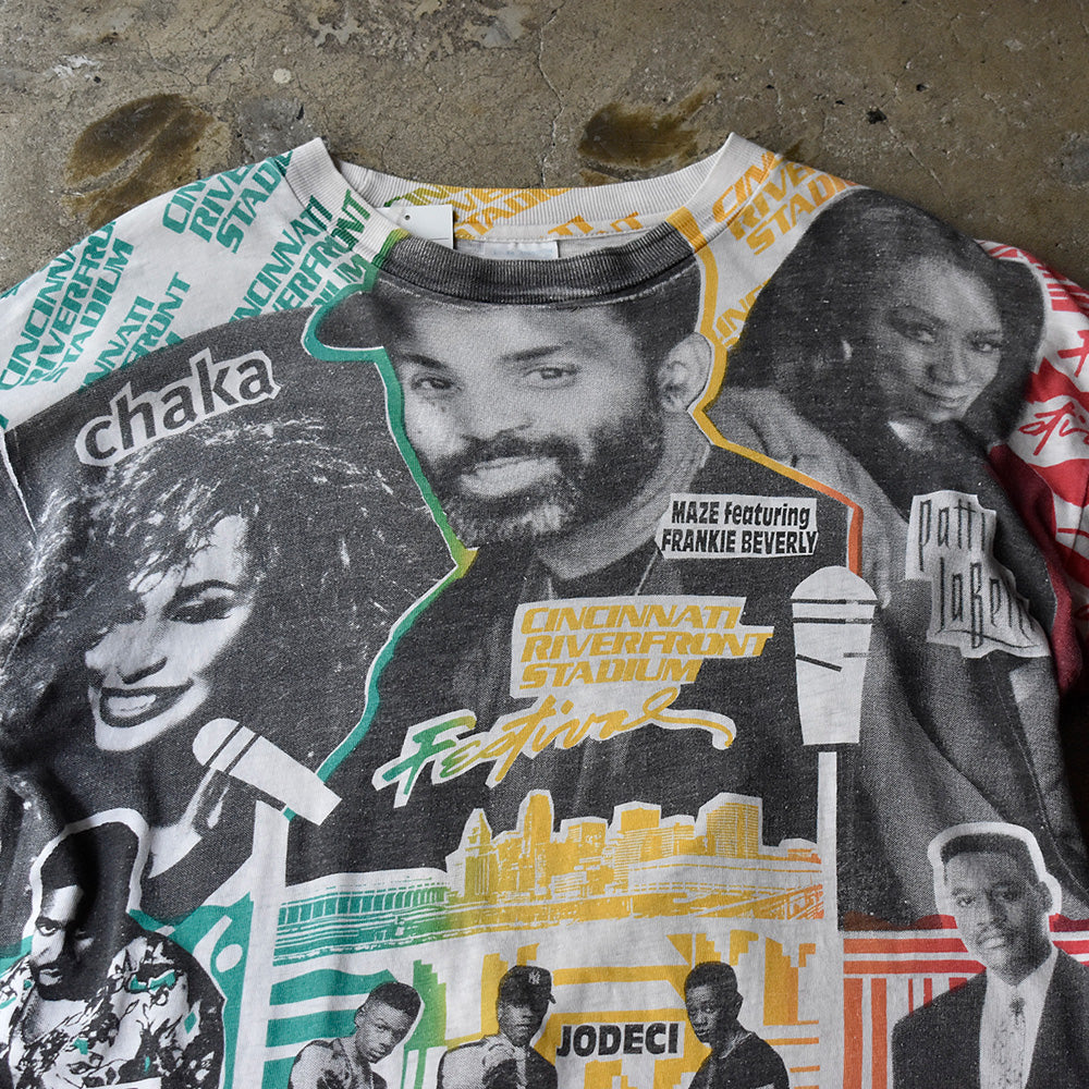 90’s AOP!“Cincinnati Riverfront Stadium Festival” MAZE/CHAKA/Patti LaBelle/Jodeci/Johnny Gill/Gerald Levert Tシャツ 250625H