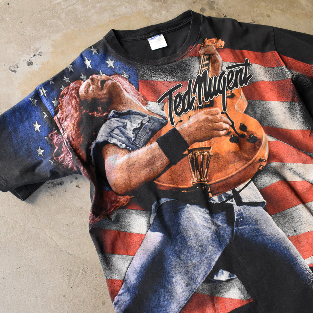 90's Ted Nugent “ONE NATION UNDER TED“ AOP! ロックTシャツ 250514