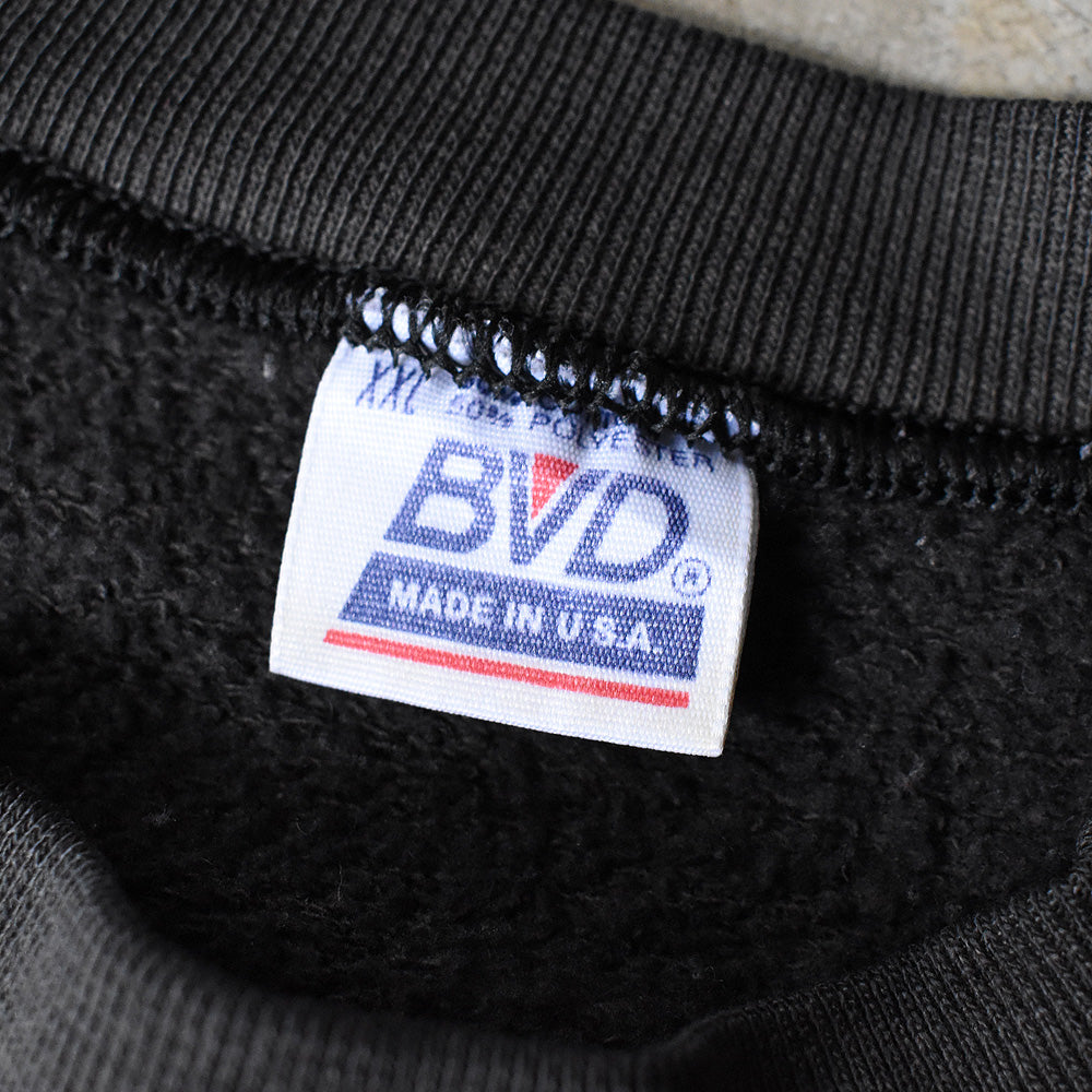 90’s BVD フェードブラック XXL 無地 スウェット USA製 250601