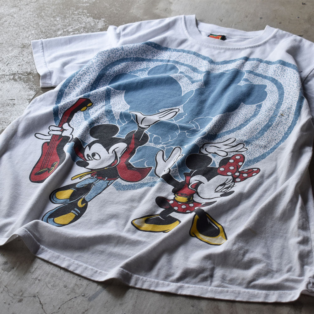 90's Disney/ディズニー “Mickey&Minne” プリント Tシャツ USA製 