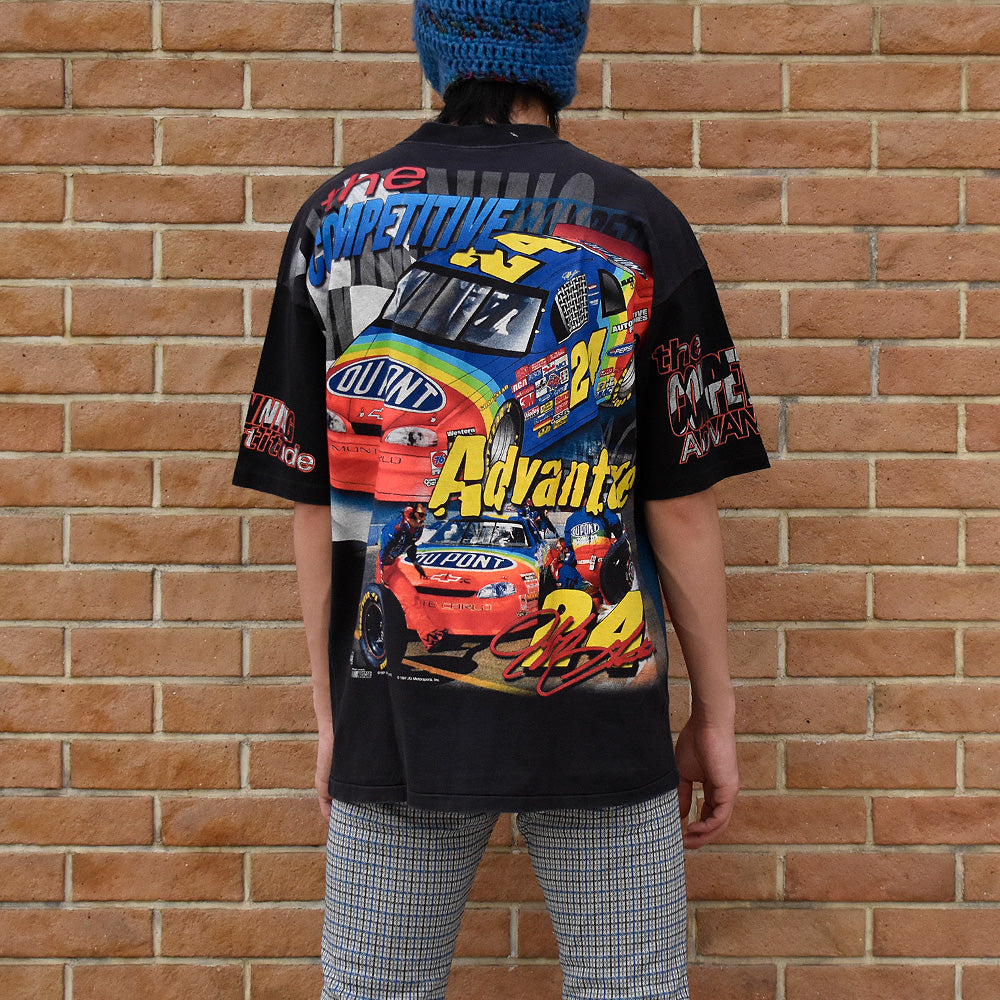 90's CHASE authentics AOP! Racing Tシャツ USA製 250329H