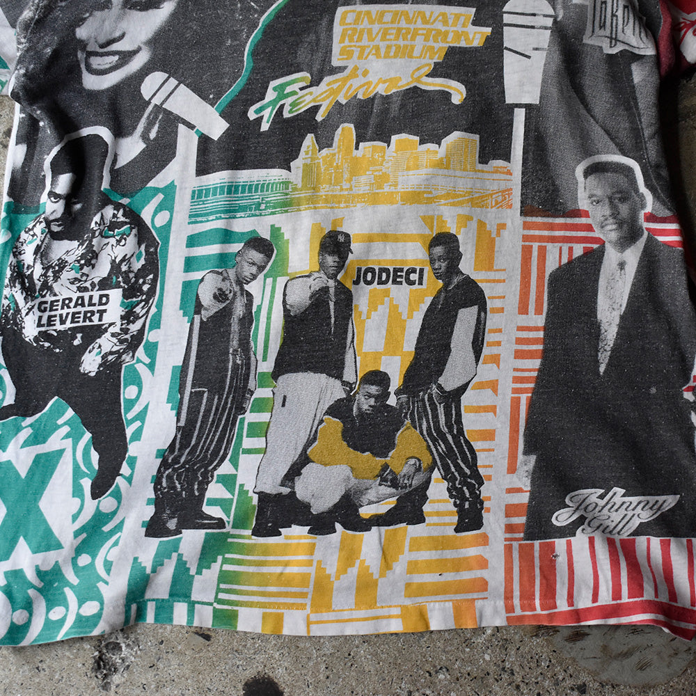 90’s AOP!“Cincinnati Riverfront Stadium Festival” MAZE/CHAKA/Patti LaBelle/Jodeci/Johnny Gill/Gerald Levert Tシャツ 250625H