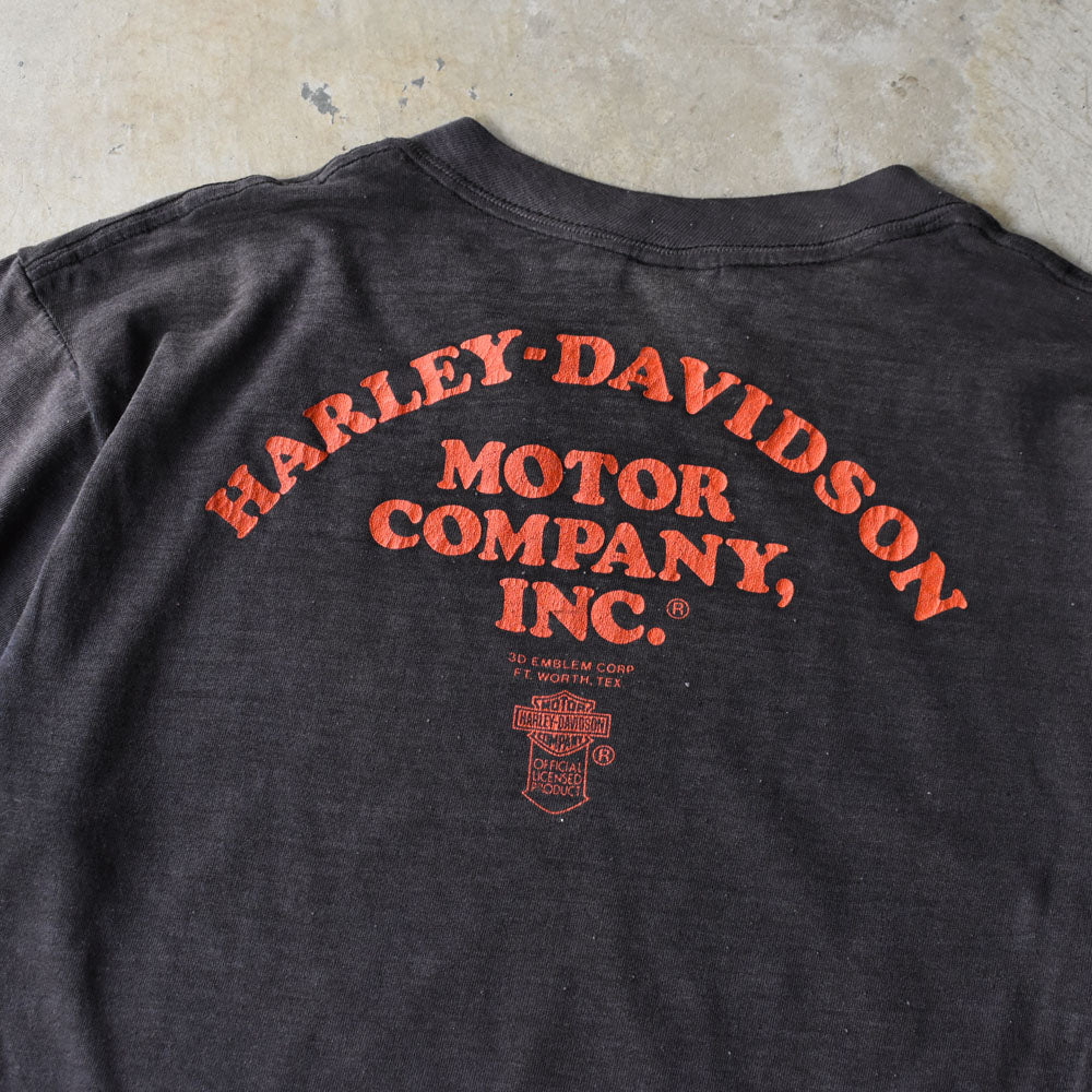 80’s Harley-Davidson × 3D Emblem “Eagle Logo” バイク Tシャツ 250916