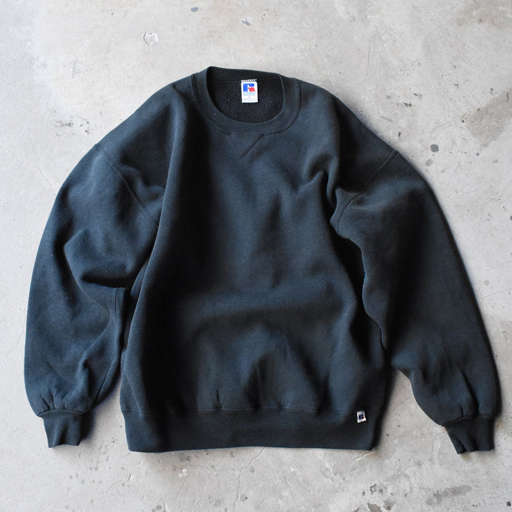 90’s RUSSELL ATHLETIC 雰囲気◎ ブラック 無地 スウェット USA製 250110
