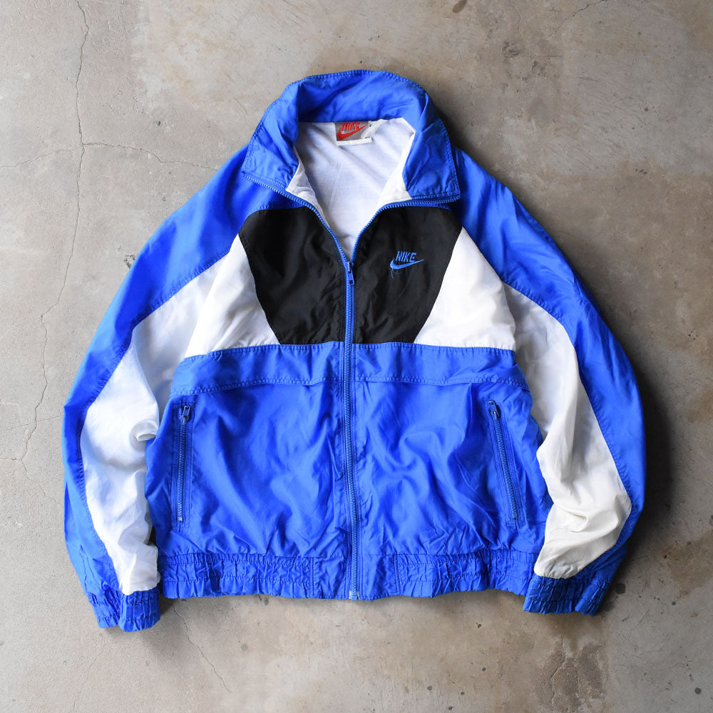 80's NIKE 銀タグ 刺繍ロゴ ナイロン トラックジャケット 250222H