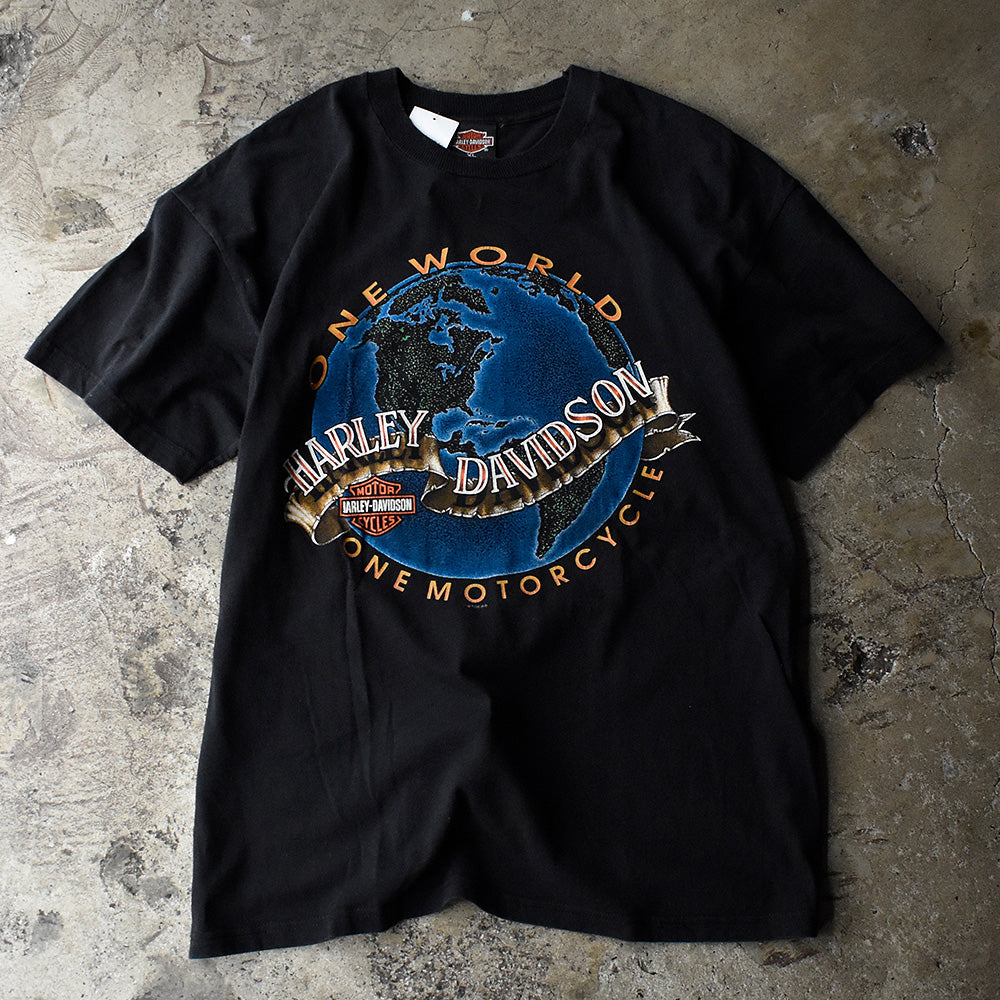 90's　Harley-Davidson/ハーレー・ダビッドソン　World Tee　USA製　230905H