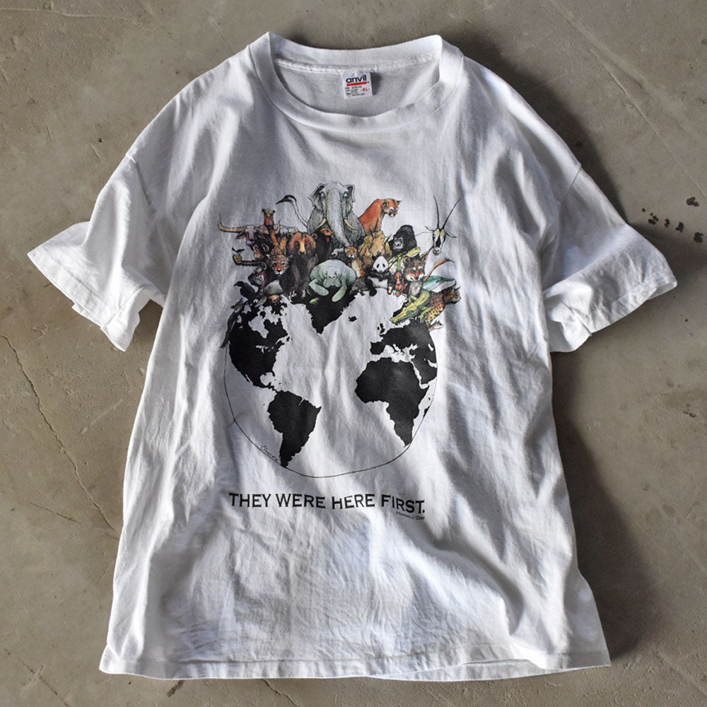 90's “THEY WERE HERE FIRST” アニマルプリント Tシャツ USA製 230811