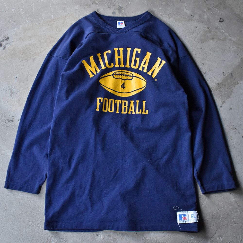 90’s RUSSELL ATHLETIC “MICHIGAN FOOTBALL” フットボールTシャツ 230920