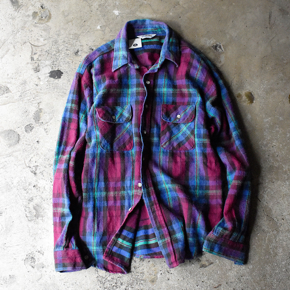 【デッドストック】ビンテージ ファイブブラザー ネルシャツ 70s 80s 70年代 70s 80年代 80s アメリカ製 ファイブブラザー ブルー 長袖