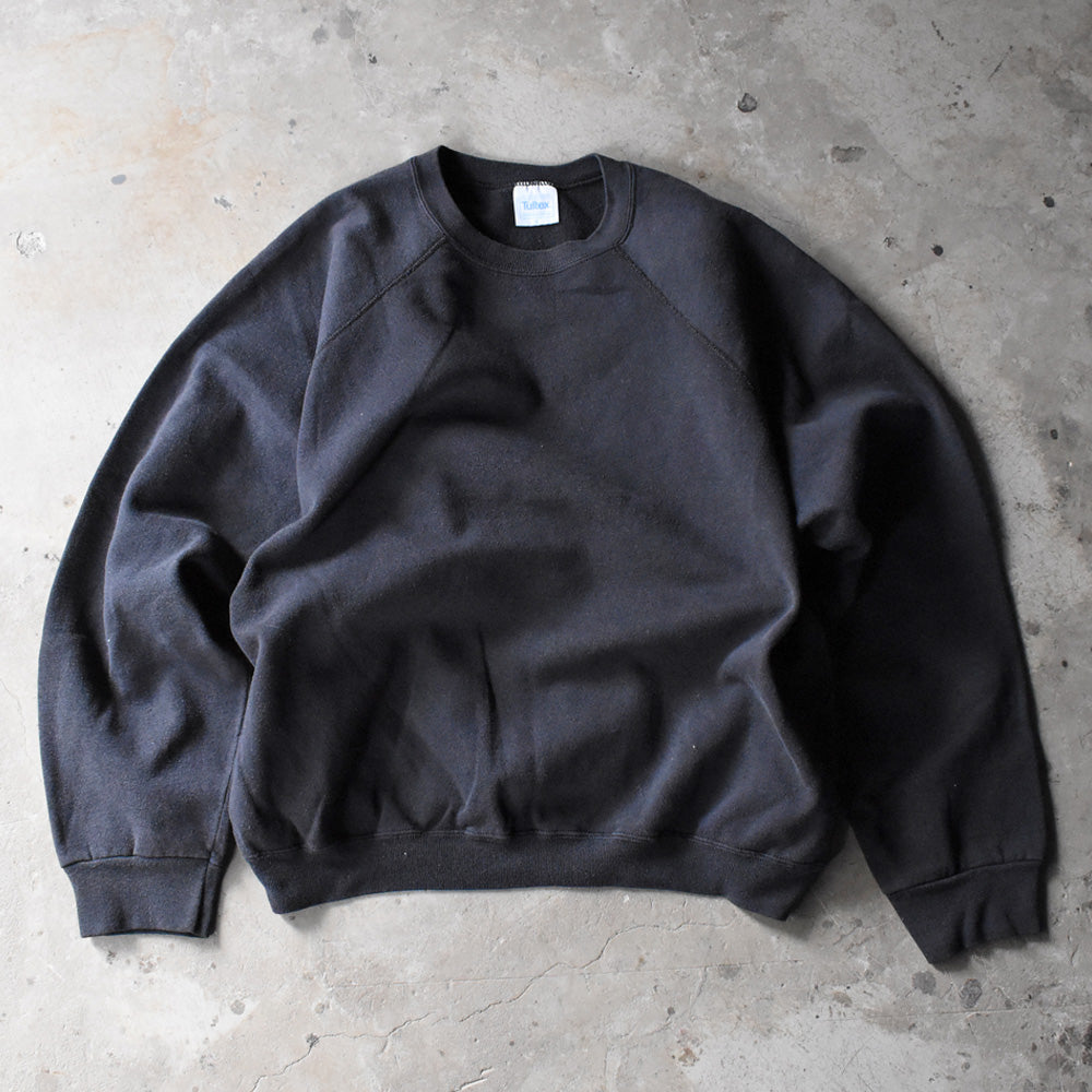 90’s Tultex 無地ブラック 3XL! ラグランスウェット 250205