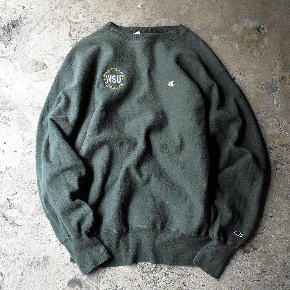 90’s Champion レア! WSU&ロゴ刺繡 RWスウェット USA製 240516H