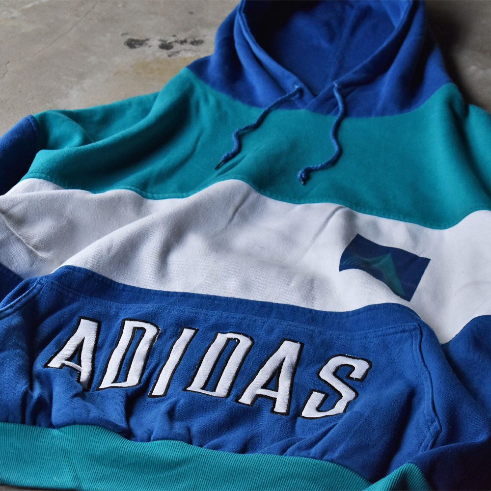 80’s adidas トレフォイルロゴ 切り替え スウェット パーカー 231118