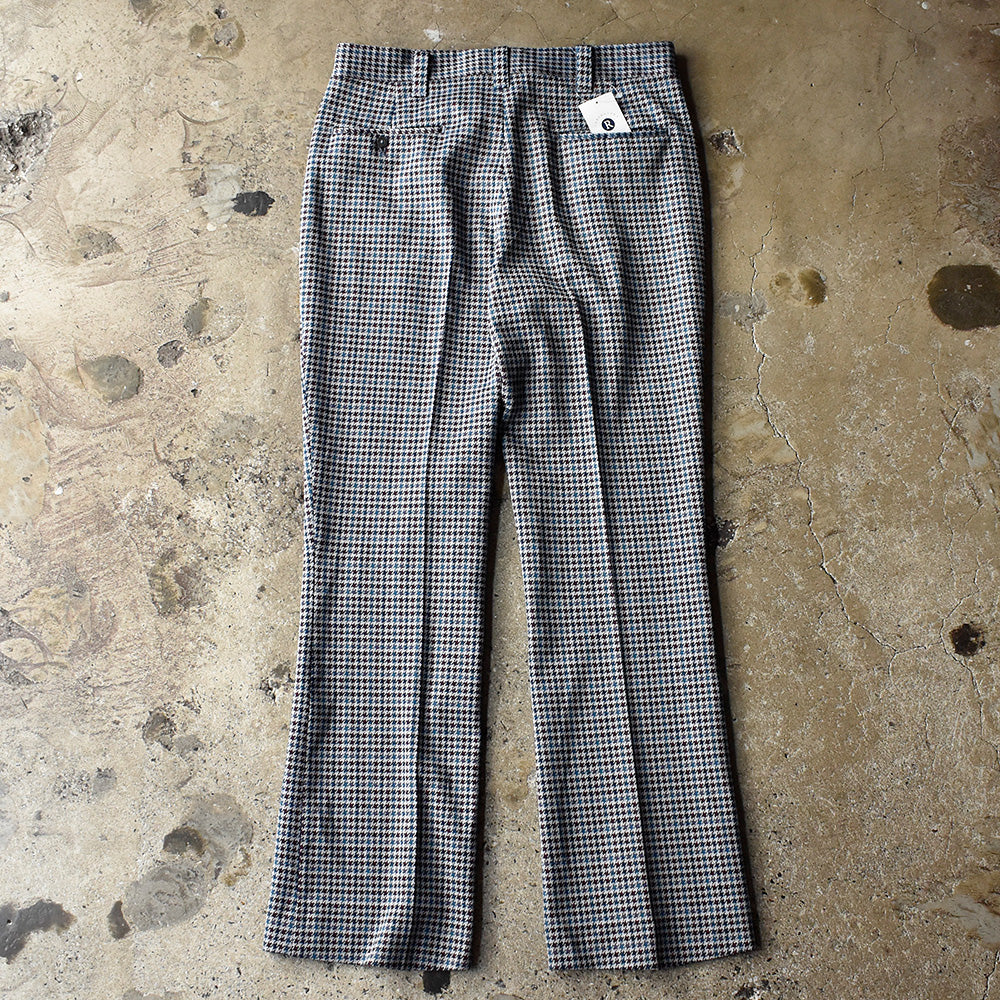 70's HAGGAR Slacks SCOVILLジッパー 千鳥格子 チェック柄 スラックスパンツ 250801H