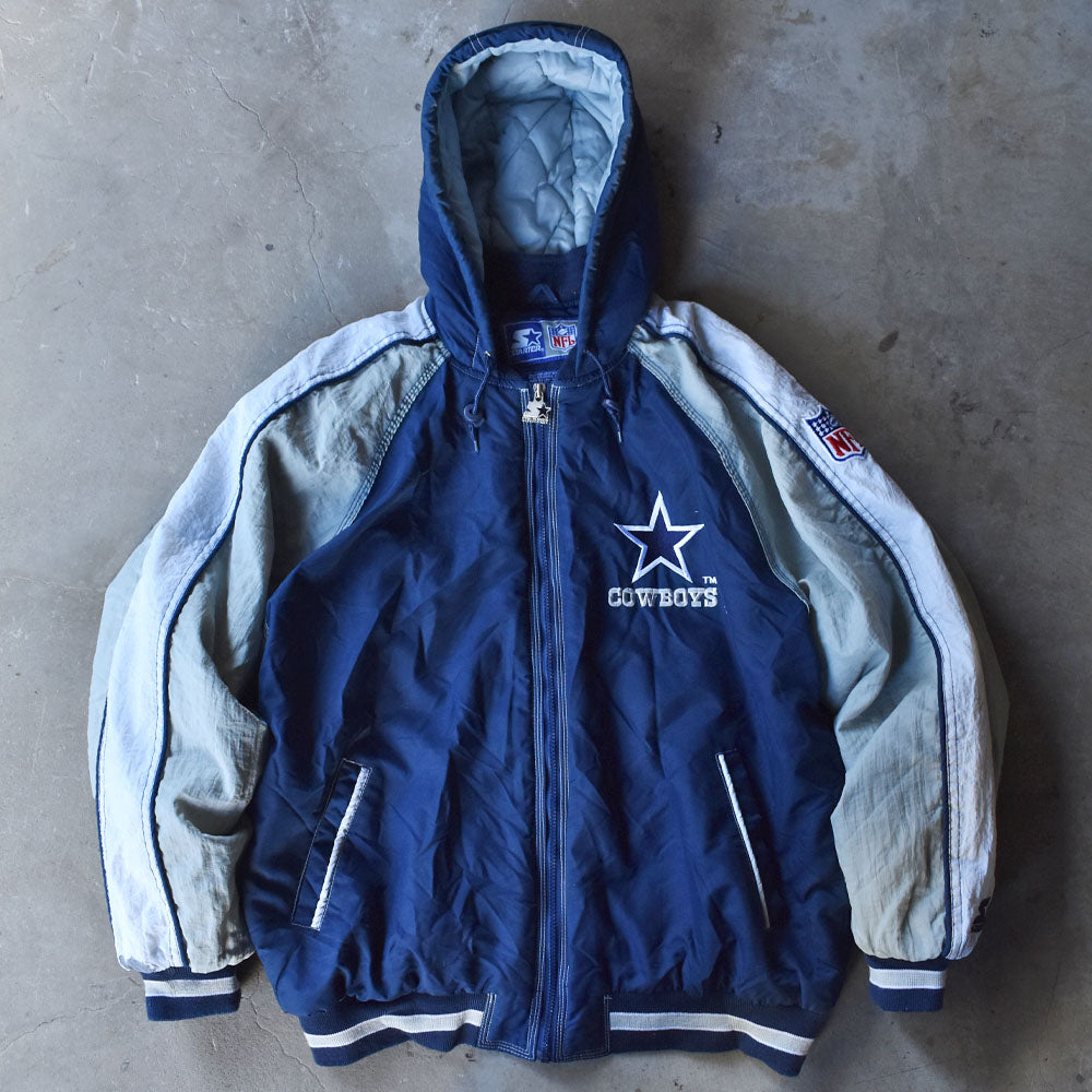 90’s STARTER “NFL COWBOYS” 中綿入り フード付き ナイロンジャケット 240109