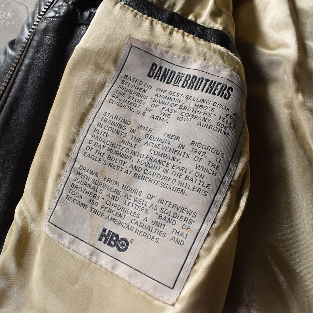 Y2K HBO “BAND OF BROTHERS” レザー フライトジャケット GORILLAZパッチ 251014H