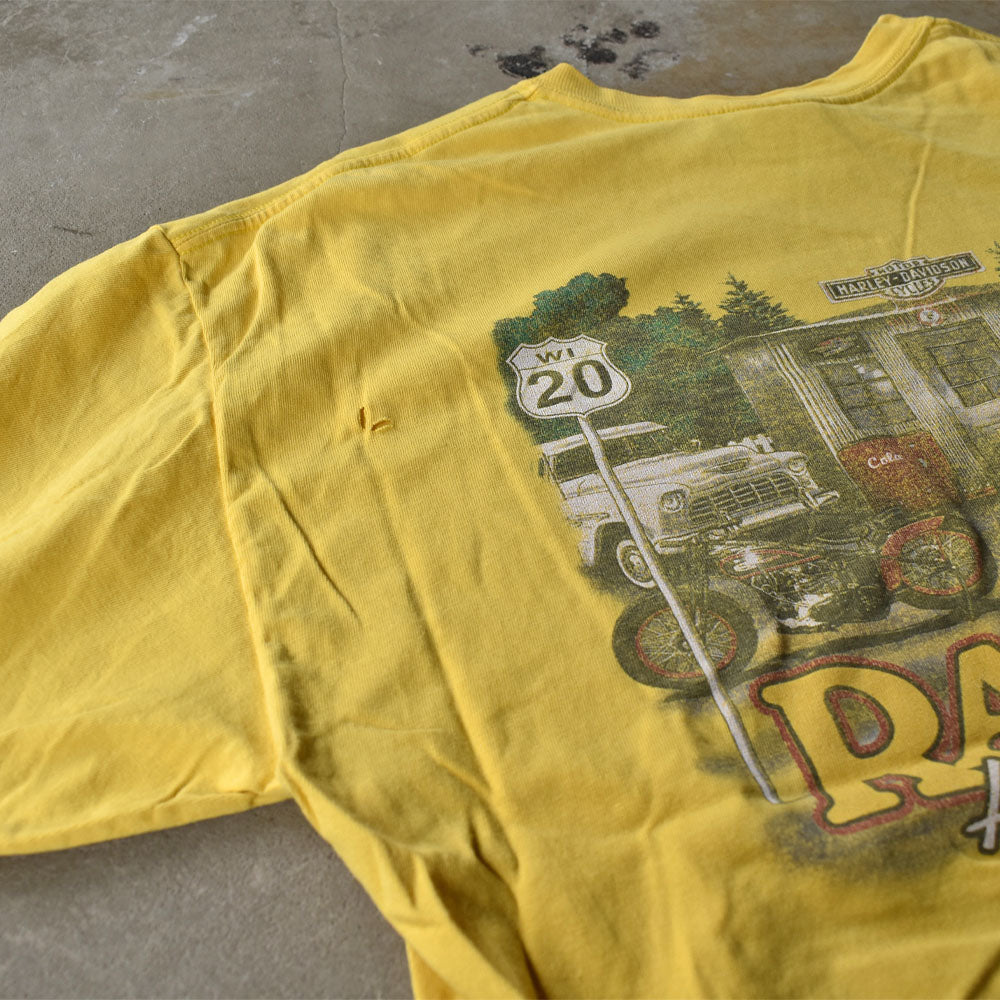 Y2K Harley-Davidson “WORK S*CKS” 両面プリント Tシャツ USA製 231003H