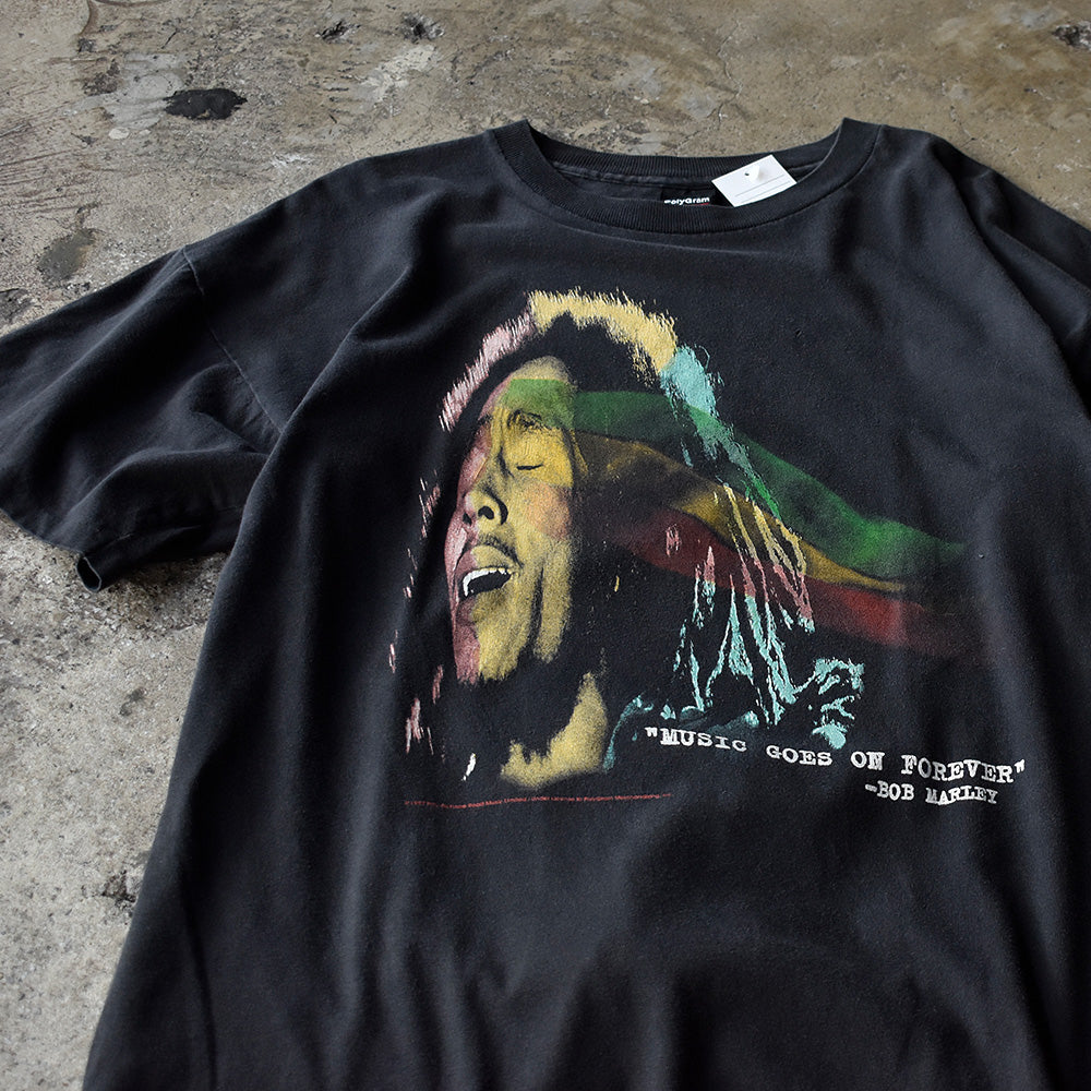 90's BOB MARLEY "Music Goes on Forever" レゲエ Tシャツ 230806H