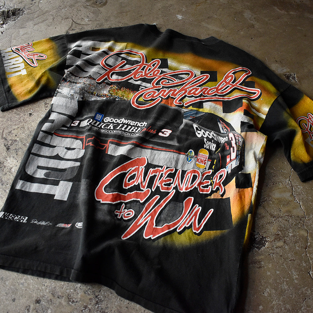 Y2K AOP! CHASE authentics "Tough Competitor" レーシング Tシャツ USA製 250727H