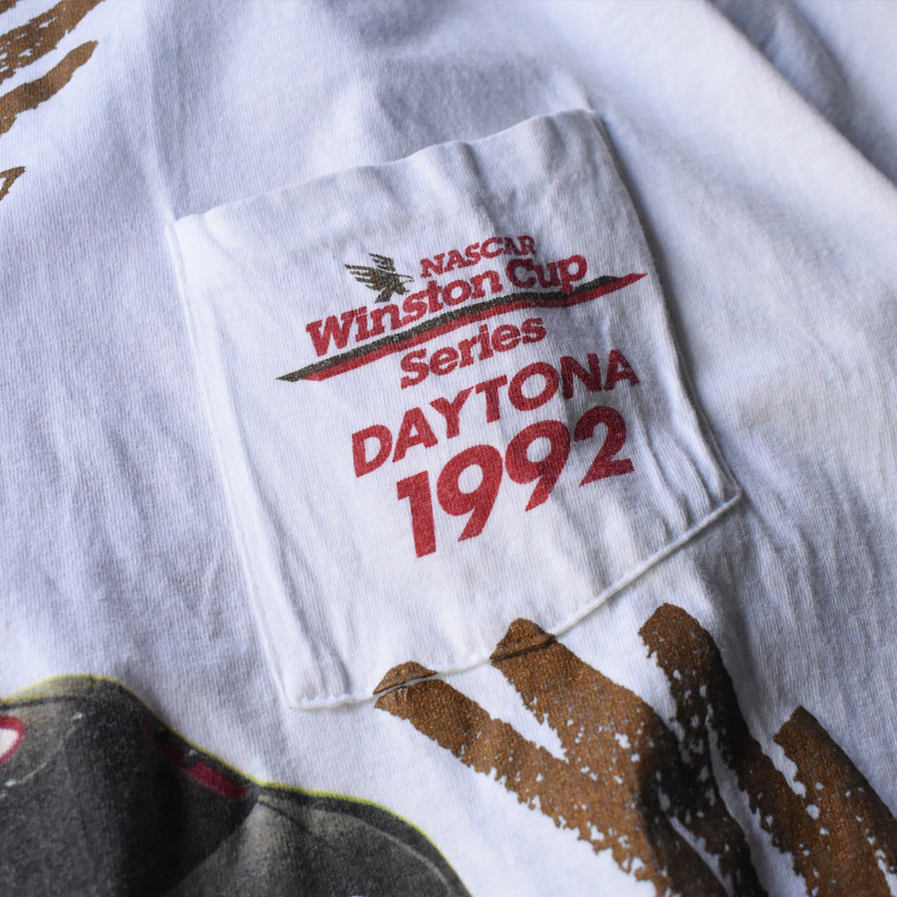 90's NASCAR WINSTON CUP 1992 レーシングプリント ポケットTシャツ USA製 250512
