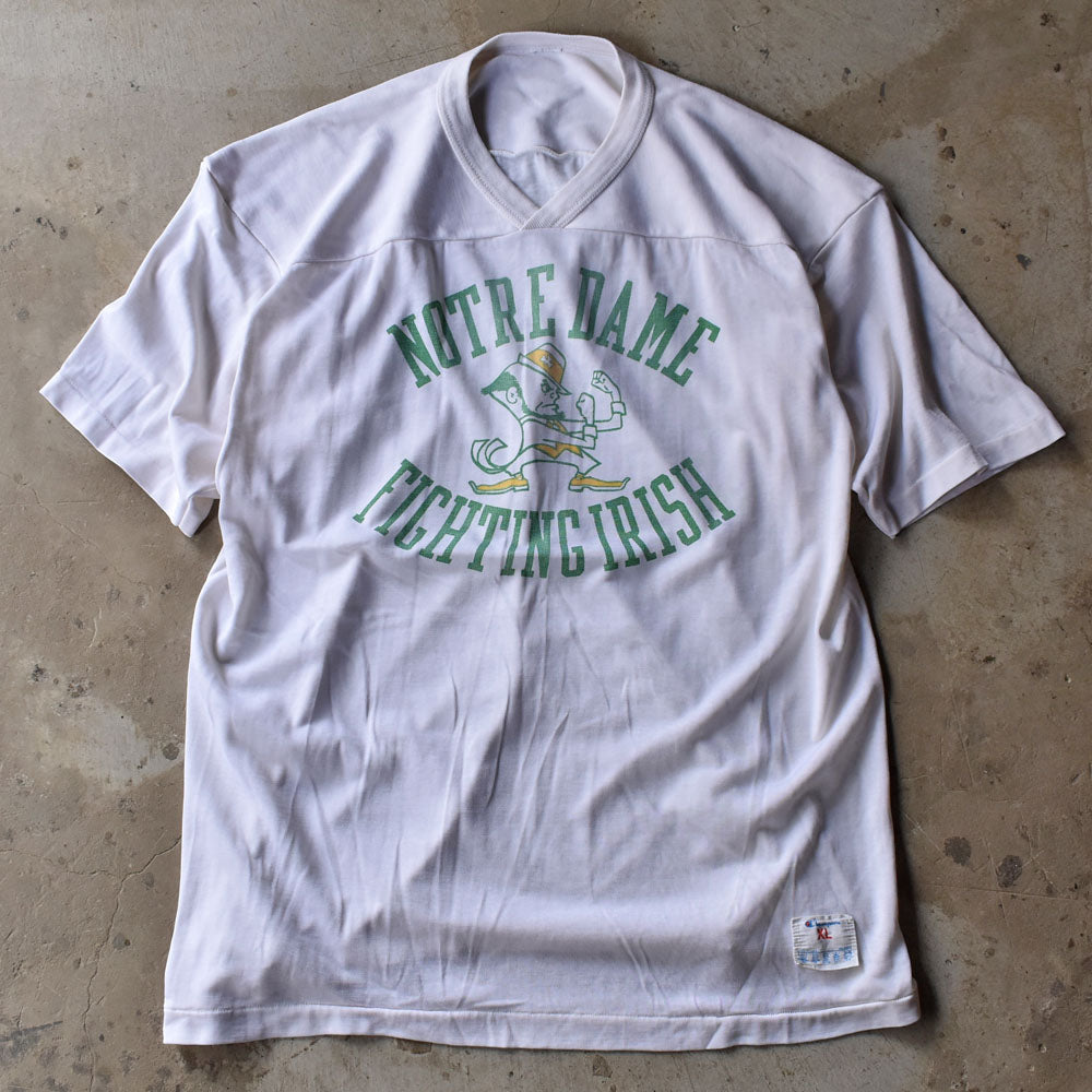 80’s Champion “NOTLE DAME FIGHTING IRISH” カレッジ フットボール Tシャツ USA製 240430H