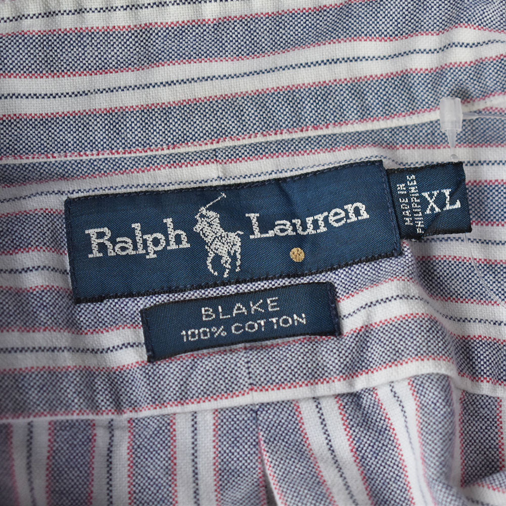 90's Ralph Lauren “BLAKE” ストライプ 半袖 ボタンダウンシャツ 240429 S2095