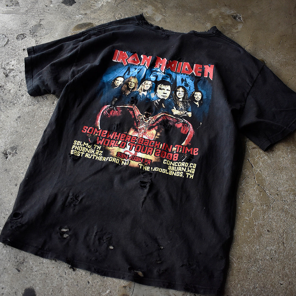 Y2K ボロ! Iron Maiden “Somewhere Back In Time” World Tour ロック Tシャツ 250711H