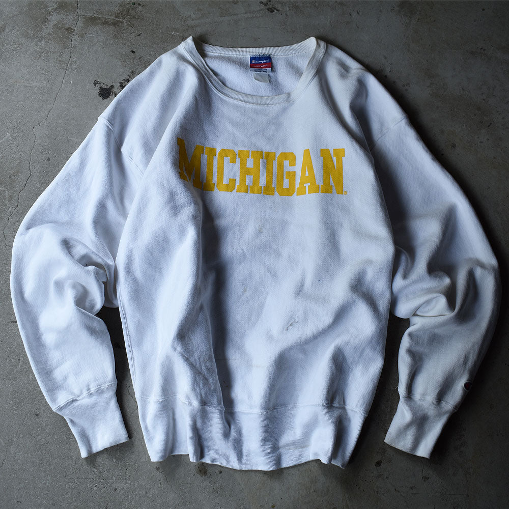 Y2K Champion “MICHIGAN” 白ボディ! RWスウェット 231105