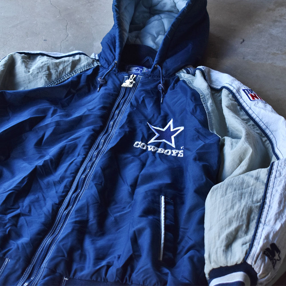 90’s STARTER “NFL COWBOYS” 中綿入り フード付き ナイロンジャケット 240109