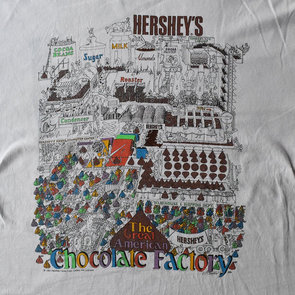 90's Hanes “HERSHEY'S / Chocolate Factory” 企業 Tシャツ 240427